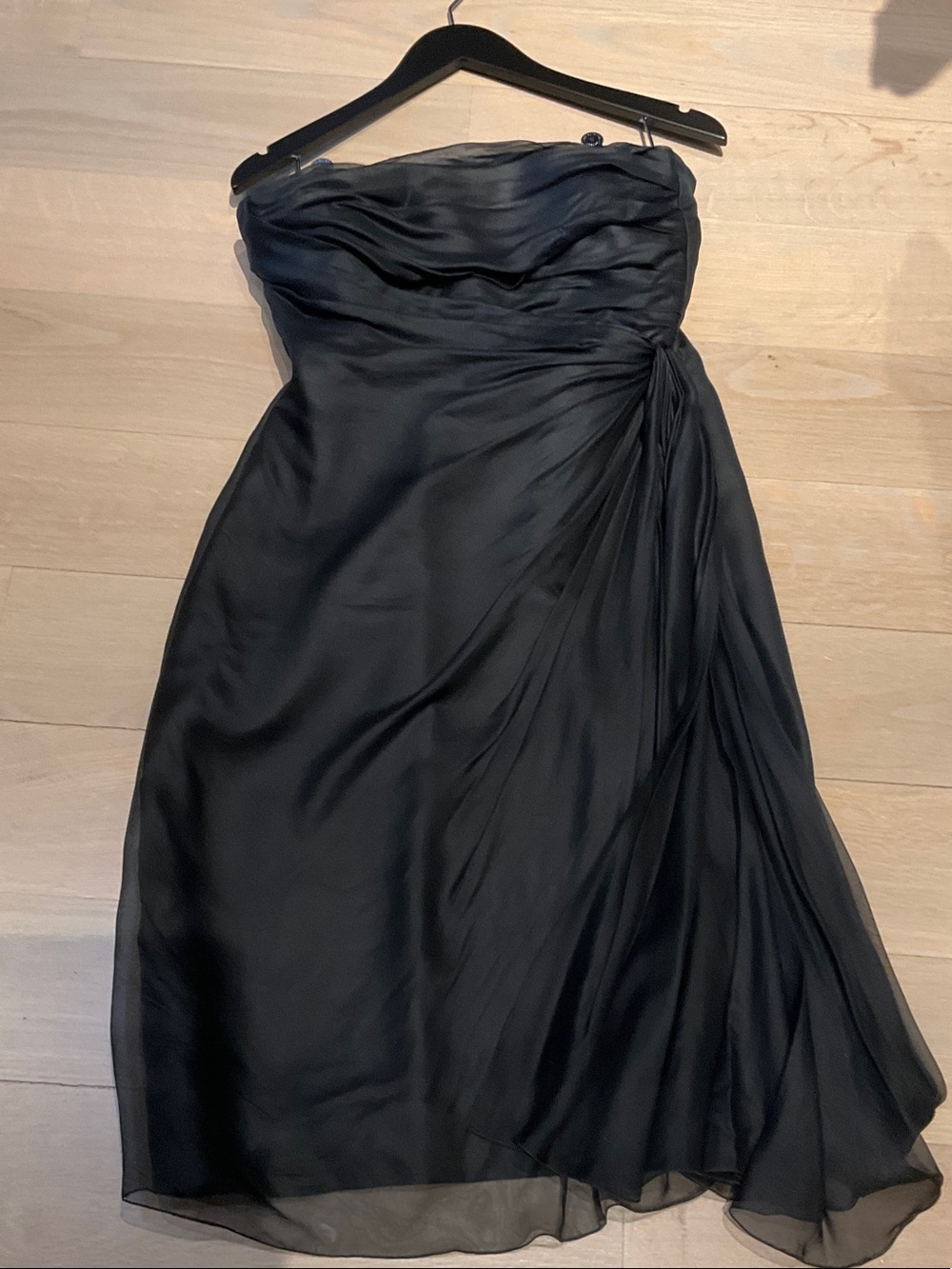 Valentino Strapless Black Satin silk Evening Dress